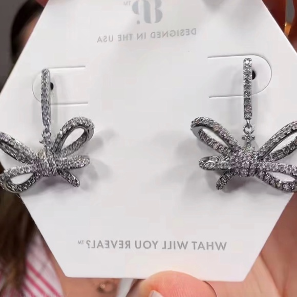 Bomb Party Jewelry - 🚨SOLD🚨✨ Bomb Party “Wrapped In Promises” Bow Drop Earrings | Hematite ✨